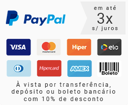 Meios de pagamento aceitos pelo Do Brasil Para o Mundo: cartão até 3x sem juros, até 10x com juros ou à vista no boleto ou transferência com 10% de desconto